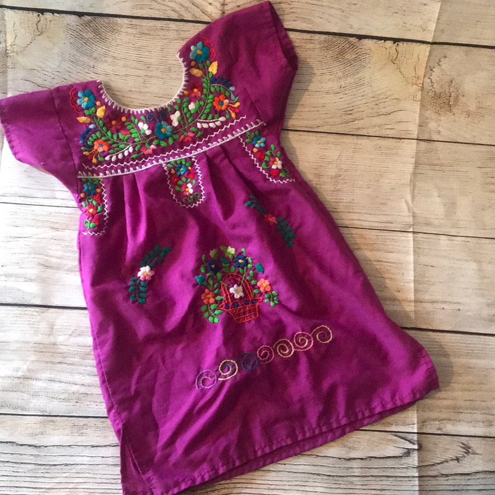 Mexican style purple dress